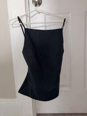 Lioness Black Pinstripe Slip Dress with Spaghetti Straps-Open back